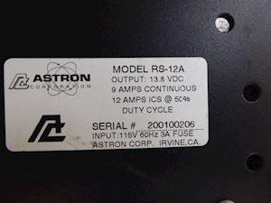 Astron Model RS 12A power supply - 1