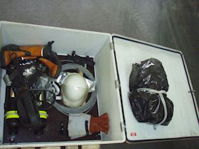 Comet Firefighter equipment in cupboard #3