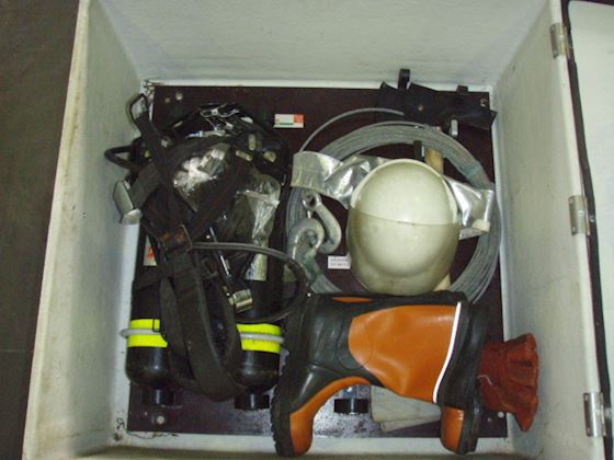 Comet Firefighter equipment in cupboard #5