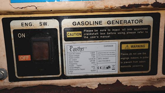 Panther  Gasolin Generator DAR 0628 #10