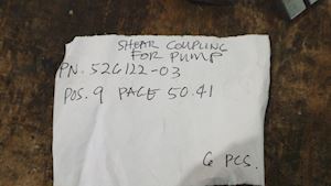 Alfa Laval Shear Coupling for Pump 526122-03 - 1