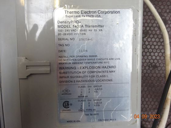 THERMO  DENSITOMETER + TRANSMITTER 1400A / 1400S #6