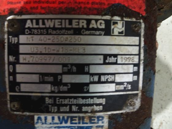 Allweiler NT 40-250Ø250 #2