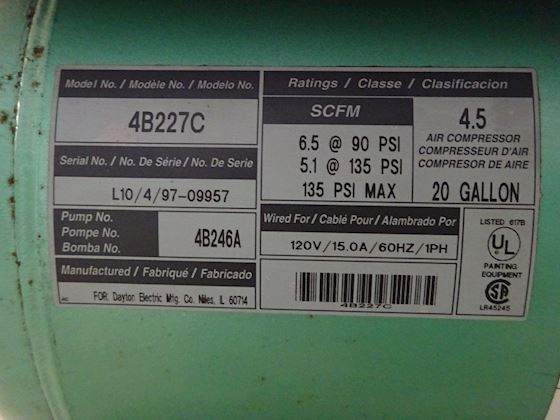 Speedaire 4B227C #6