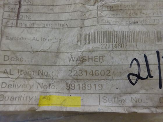 Alfa Laval Washer 22314602 #3