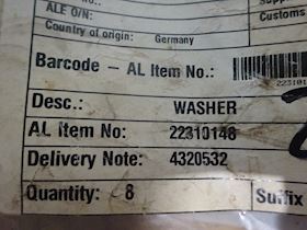 Alfa Laval Washer 22310148 #2