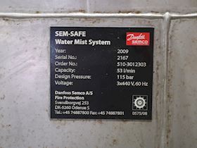 Danfoss Semco Sem-Safe Water Mist Fire Protection System #24